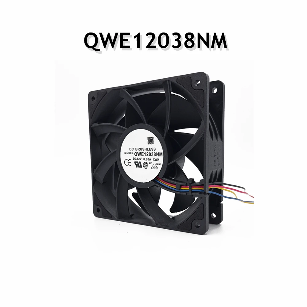 Cooling Fan QWE12038NM DC 12V 0.80A 12038 120x120x38mm 4-wire