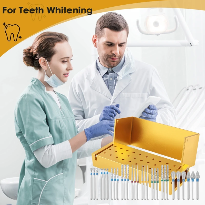 مثقاب وكتلة ألماس ، حامل قبضة عالي السرعة ، أداة ألوميموم لتبييض الأسنان ، 30 دولارًا لكل مجموعة