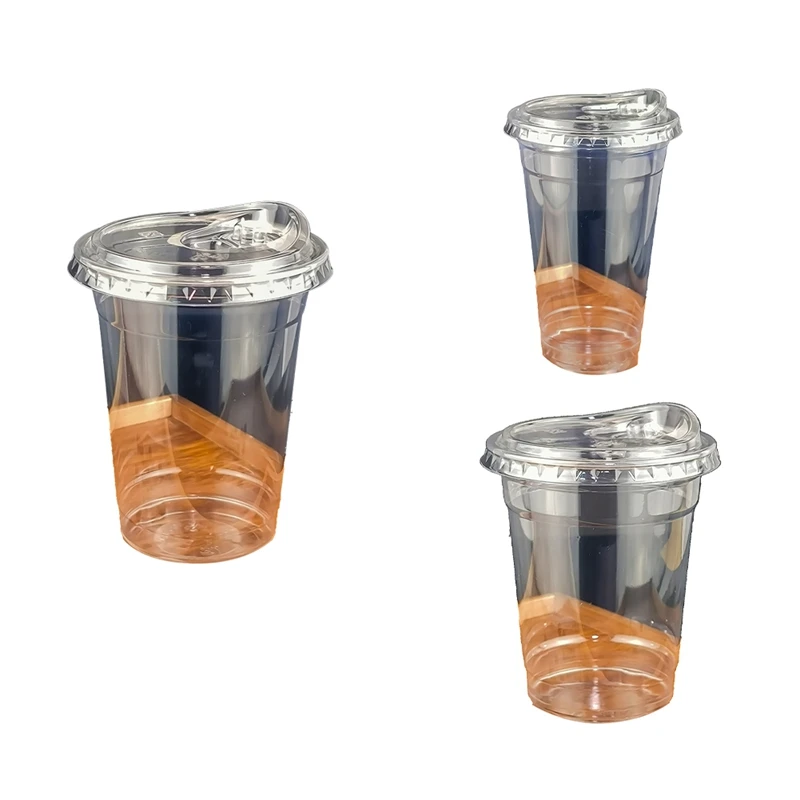 

Plastic Cup With Direct Drinking Lid Clear Disposable Cup Tasting