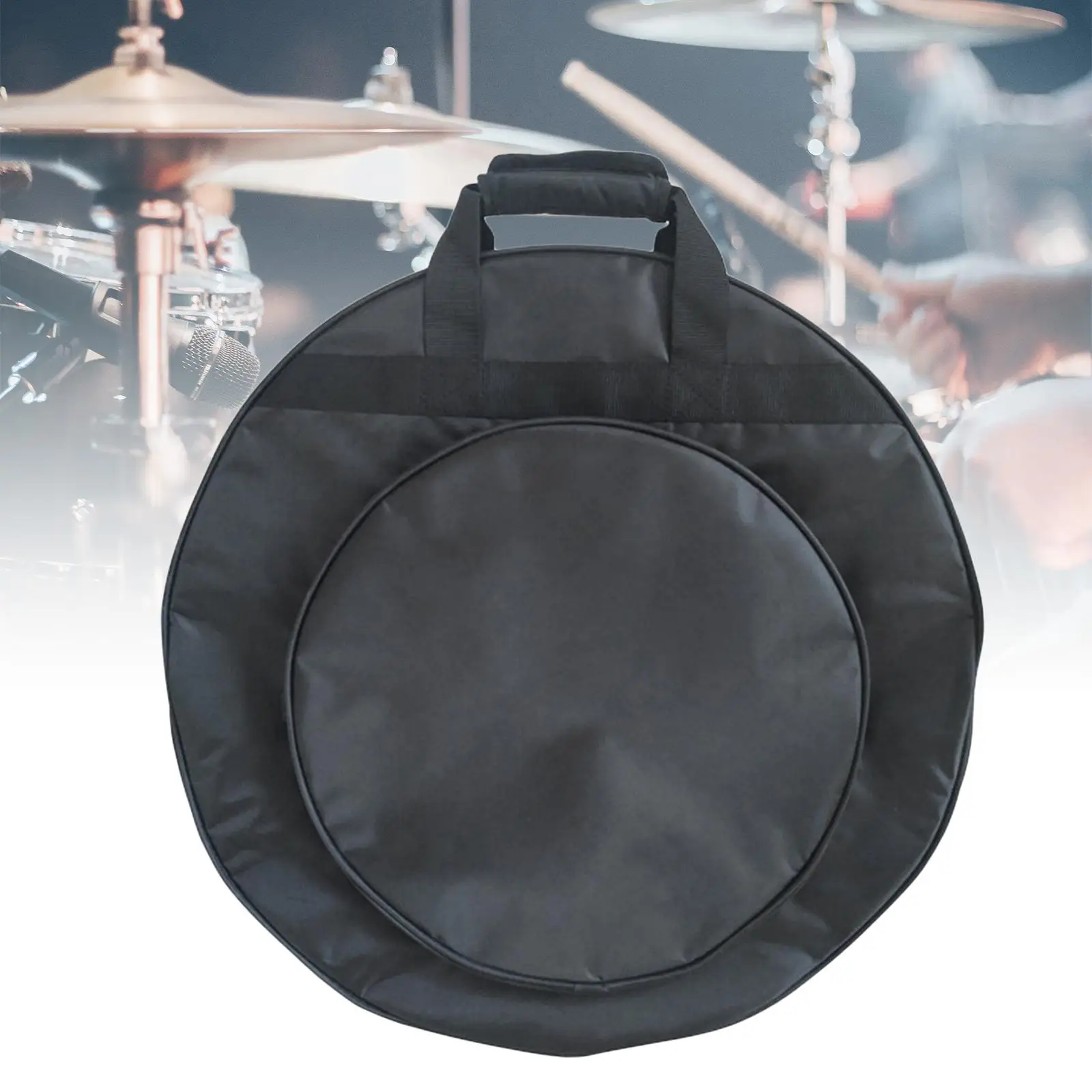 

Cymbal Gig Bag Portable Handle with Exterior Pocket Drum Cymbals and Accessories Bag with Backpack Straps Dustproof Cymbal Case