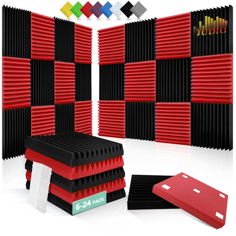 

Acoustic Foam Fireproof Soundproofing Sponge 6/12/24pcs, Flame Retardant Soundproof Foam Studio Home Sound-Absorbing Wall