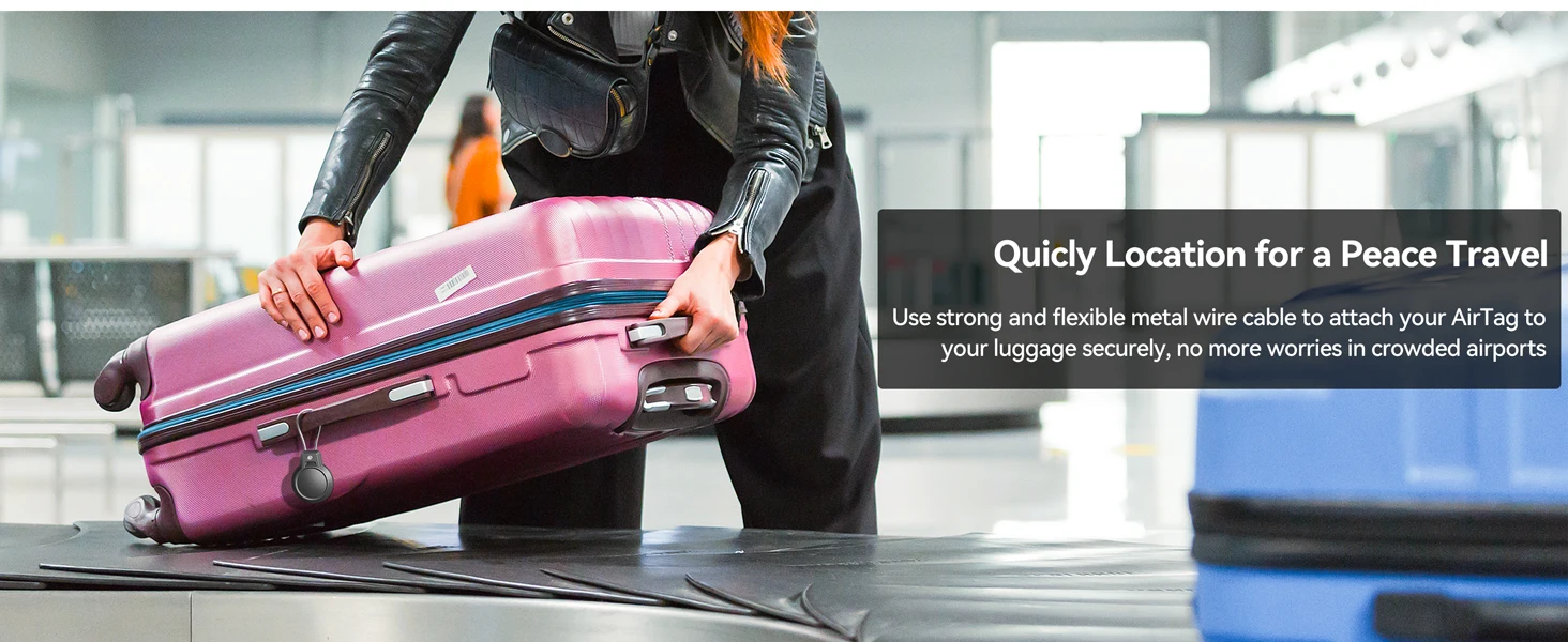 GITFOS Airtag-Halter für Apple Airtag-Hülle mit Drahtkabel, wasserdichte Airtags-Schlüsselanhänger-Schutzhülle für Gepäck, Rucksack – Detail 6