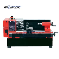 ANTISHICNC C0-125 Mini Lathe Baby 150w Manual Metal Lathe C0 Micro Lathe DIY Home Use Variable Speed 100-3800 RPM Machine