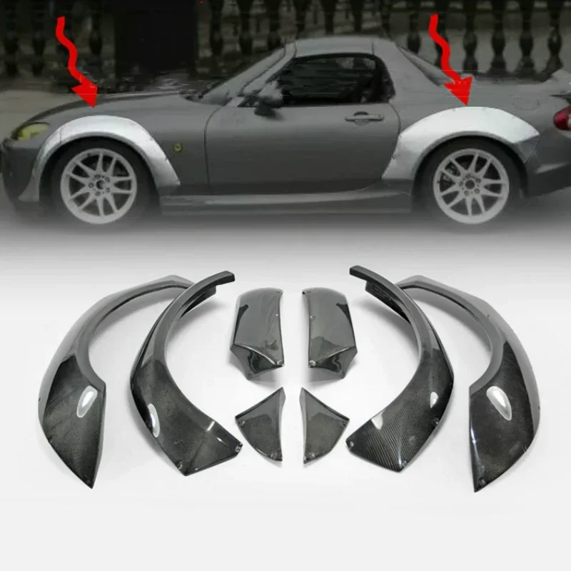 Carbon Fiber Wheel Eyebrow Fender Flares Arch For Mazda MX-5 Roaster NC2 Modified Resin Side Protector Mudguard