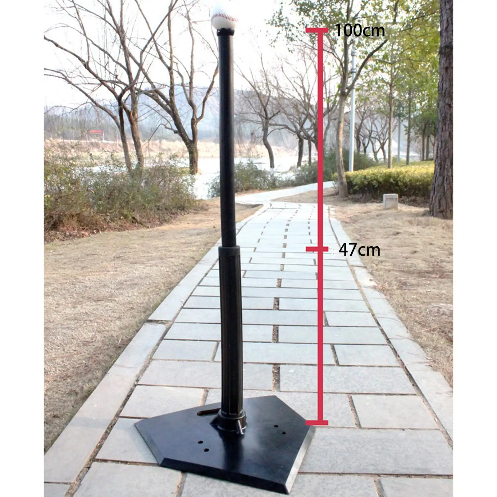 

Heavy Duty Baseball Batting Tee Adjustable Rubber Stand Portable for Kids Softball Hitting Training