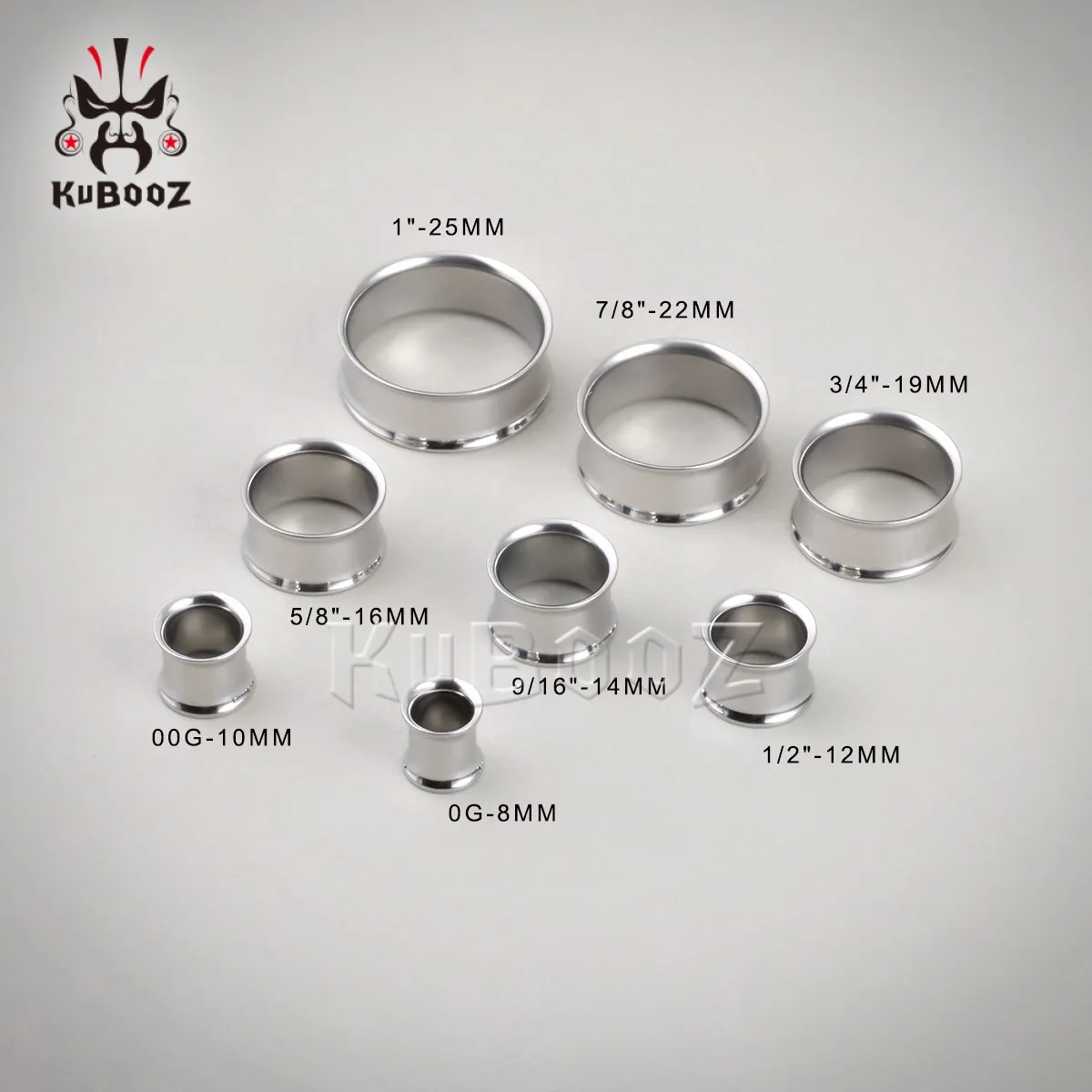 KUBOOZ Titanium Ear Tunnels Expanders Double Flared Ring Gauges Piercing Body Jewelry Earrings 2PCS