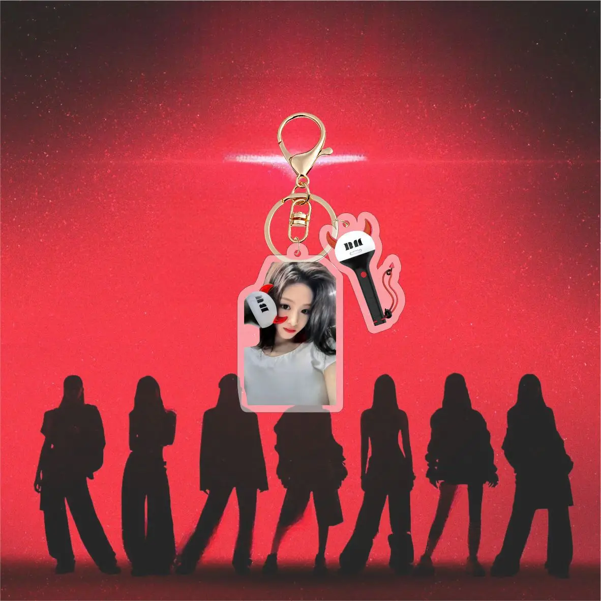 KPOP BABYMONSTER كيرينغ بيمون موضة عصا خفيفة المفاتيح AHYEON RORA Pharita ASA RUKA الاكريليك حلقة رئيسية حقيبة قلادة المشجعين هدية #6