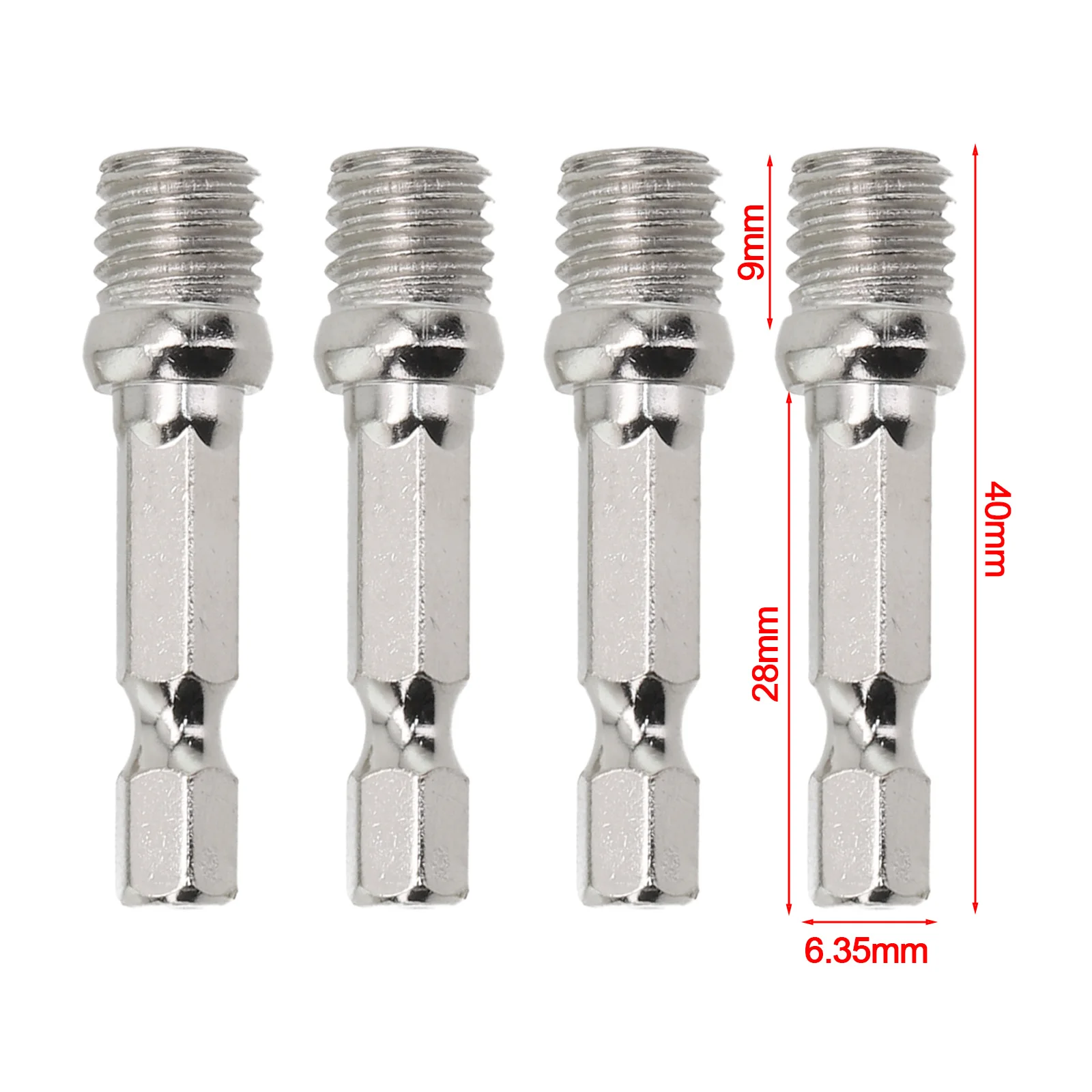 2/4pcs แผ่นขัดก้านเชื่อมต่อ 1/4 "Shank อะแดปเตอร์หกเหลี่ยมเจาะ Chuck M10 แผ่นขัดการเชื่อมต่อ Rod สําหรับเจาะไฟฟ้า