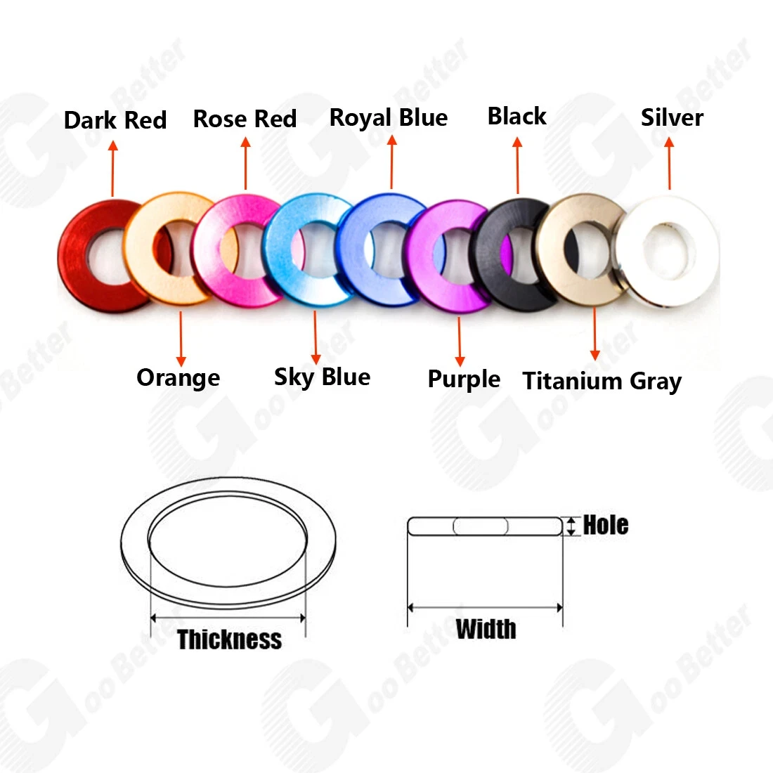 

M3 M4 M5 M6 M8 M10 Corlorful Aluminum Flat Gasket washer for RC Part 10PCS