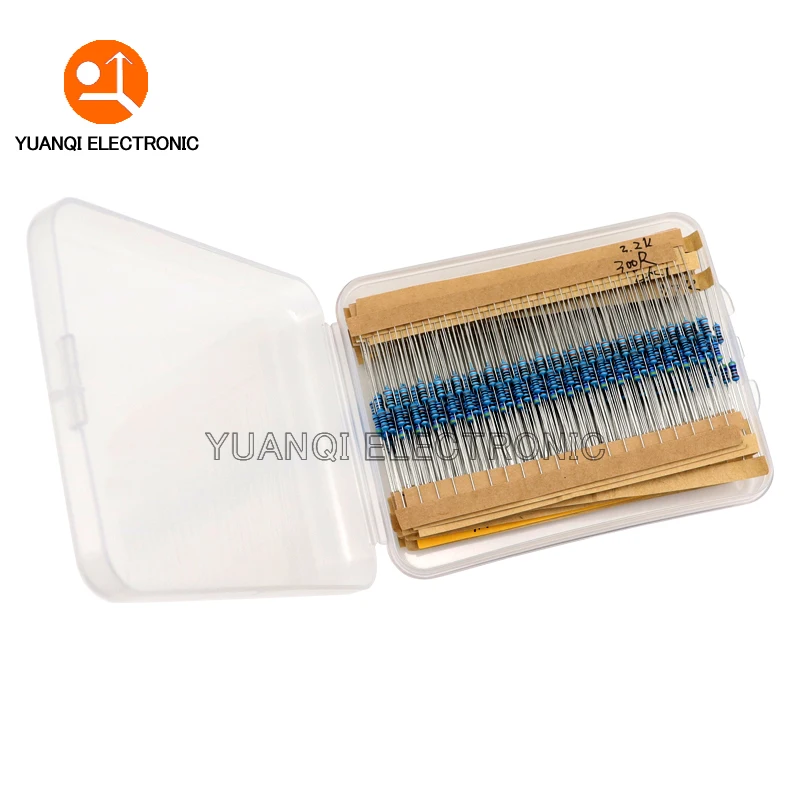600pcs 1/4W Metal Film Resistor Kit 30ValuesX20pcs 10R - 1M ohm Resistance Set DIY Pack Electronics Component