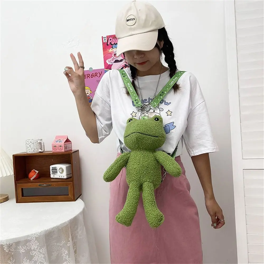 Gift Female Ugly Cute Doll Bag Plush Toy Messenger Bag Frog Backpack One Shoulder