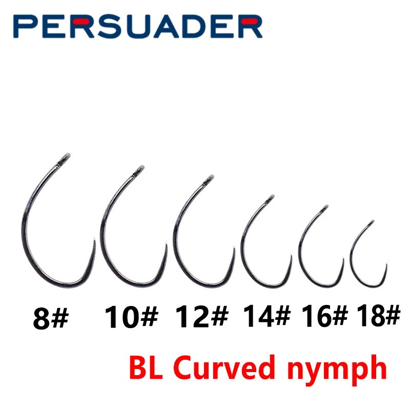 Persuader expert-level 40pcs boxed barbless curved nymph fly hook for egg&caddis emerger flies superfine wire trout fishing hook