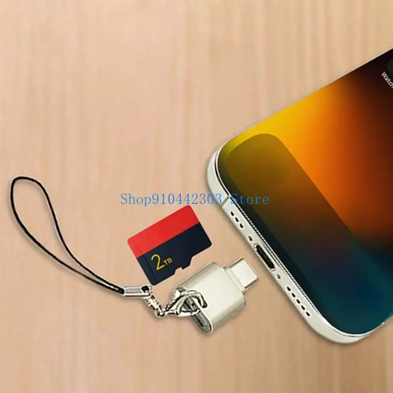 

L4MD USB C To Microed TF Card Reader Adapter With Keychain For Easy Connection Across Multiple Platforms Including PC