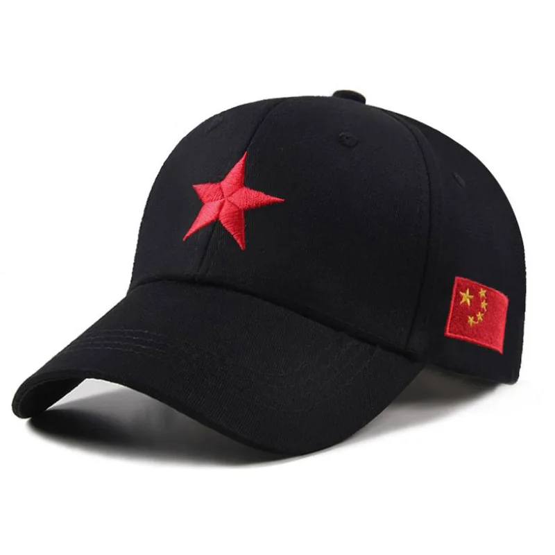 Doitbest Baseball Cap Sun Hats for Women Men Pentagram flag Embroidered CHINA Outdoor Couples lady Caps Snapback