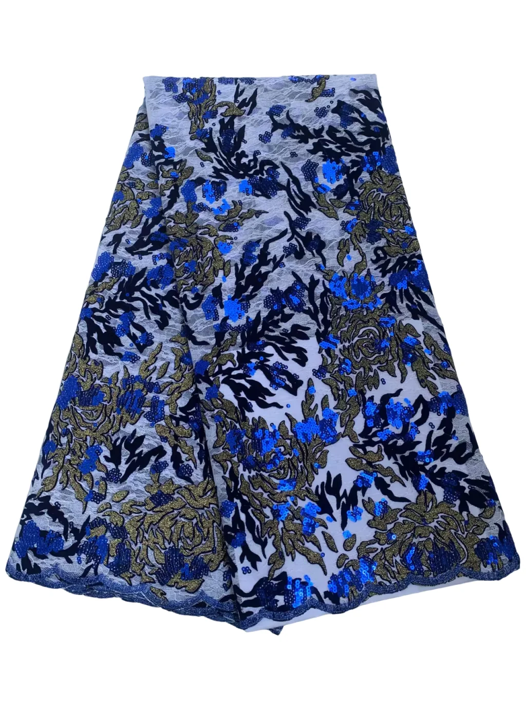 

Новая африканская бархатная кружевная ткань с блестками, 2022, высокое качество, флокированная роскошная посыпанная золотая вышивка, французское сетчатое кружево для свадьбы WF