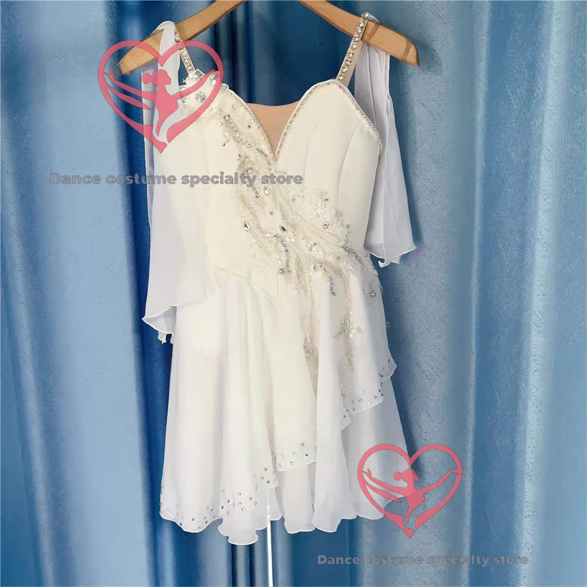 Traje de actuación de ballet profesional hecho a medida para adultos y niños, diseño de ángel de Cupido blanco
