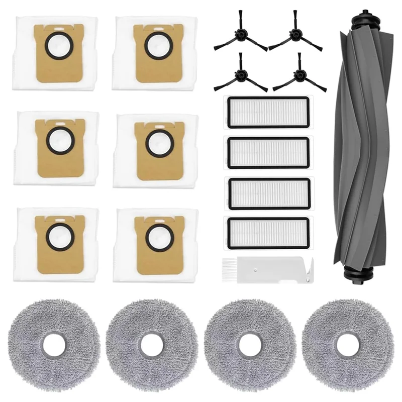 Dreametech L20 Ultra L30 Ultraロボット掃除機用交換部品、EASメインサイドブラシ、Hepaフィルター、モップクロス、ダストバッグ、プラスチック