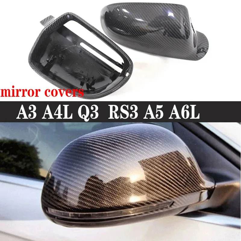 

For audi Series A3 Q3 A4L A6L A5 A8L SR3 Upgrade Shells Rearview Cap High quality Real Carbon fiber rear view mirror case cover