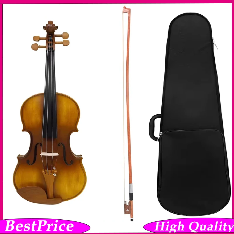 AstonVilla AV-650 4/4 Full Size Violin Spruce Top Ebony Fretboard Stringed Instrument For Beginner Daily Practice Performance