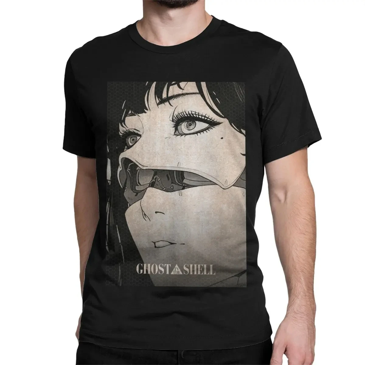 Ghost In The Shell Men Women\'s T Shirt Funny Tee Shirt Short Sleeve Crewneck T-Shirt 100% Cotton Gift Tops harajuku pro choice