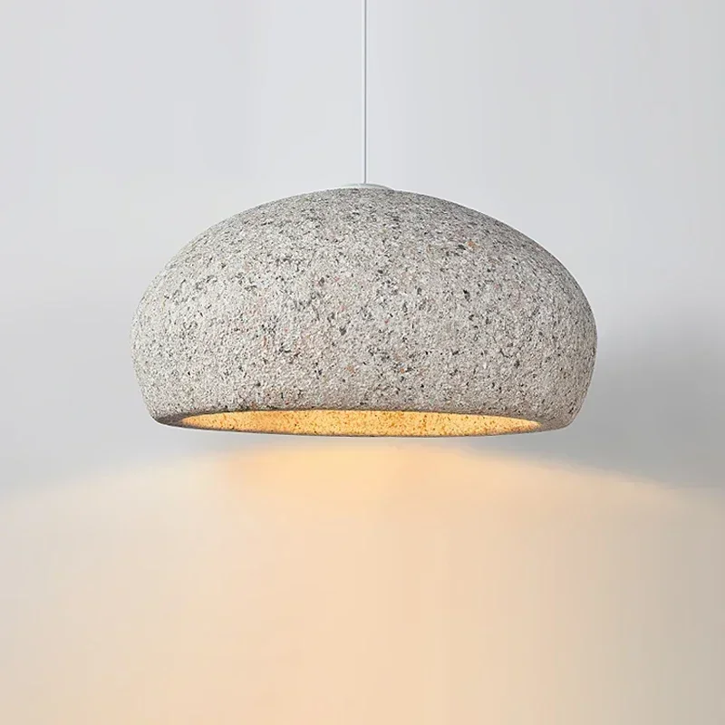 Imagem -03 - Nordic Moderno Estilo Wabi-sabi Grande Teto E27 Resina Minimalista Jantar Pingente Meia Redonda Luz Pingente Sala de Estar Lâmpada Led