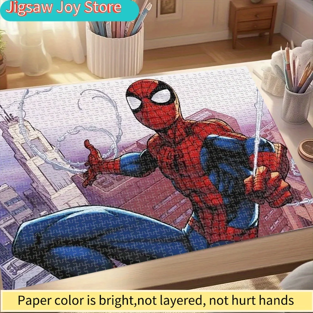 

Пазл Marvel «Человек-паук», миниатюрная креативная игрушка, подходит для семейных развлечений, тонкая работа, украшение для дома, толстые детали.