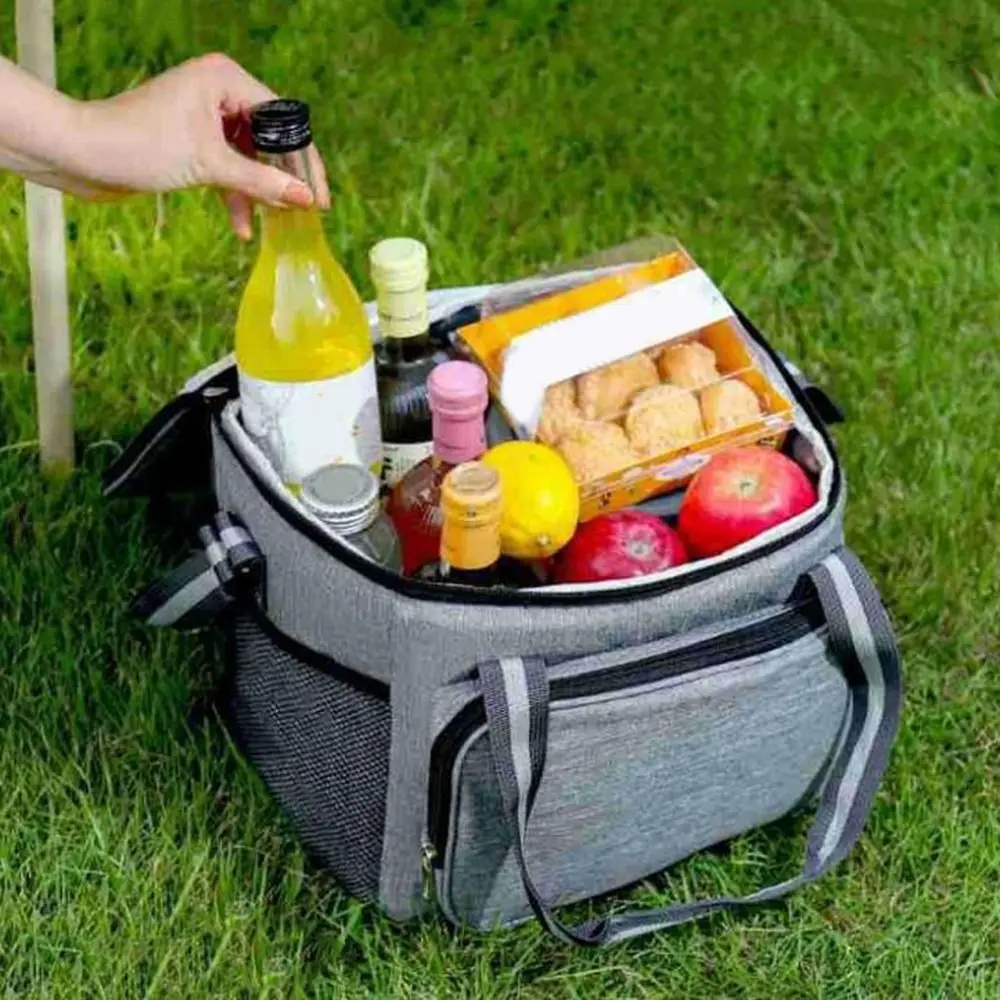 Portable 15L Thermal Lunch Bag Handheld Thickened Insulated Cooler Bag Waterproof Large Capacity Cooler Lunch Box Travel