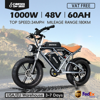 IDOTATA-S7 Electric Bike for Adults, 48V, 60Ah, Dual Battery, 20inch, 4.0 Fat Tires,Snow Mountain E-Bike, 1000W Electric Bicycle