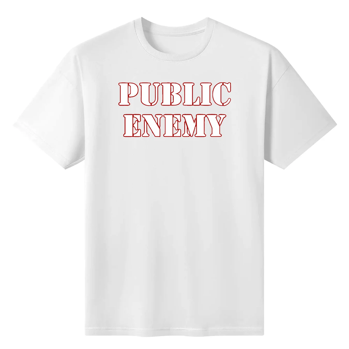 Men's 100% Cotton Black T-Shirt Public Enemy Bold Lettering Comfortable Casual Graphic Tee For Streetwear Fashion