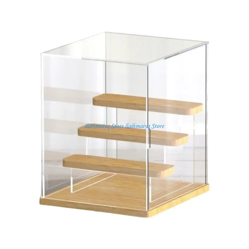 

573B Acrylic Collectibles Display Case with Customizable Shelves Storage Box for Miniature Figures Dustproof Holder