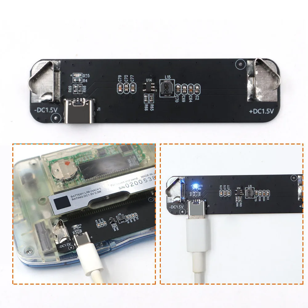 USB C USB Type C โมดูลสําหรับ Wonder Swan สี WSCC WSC WS Power PCB Board สําหรับ WonderSwan คอนโซลสีแหล่งจ่ายไฟ