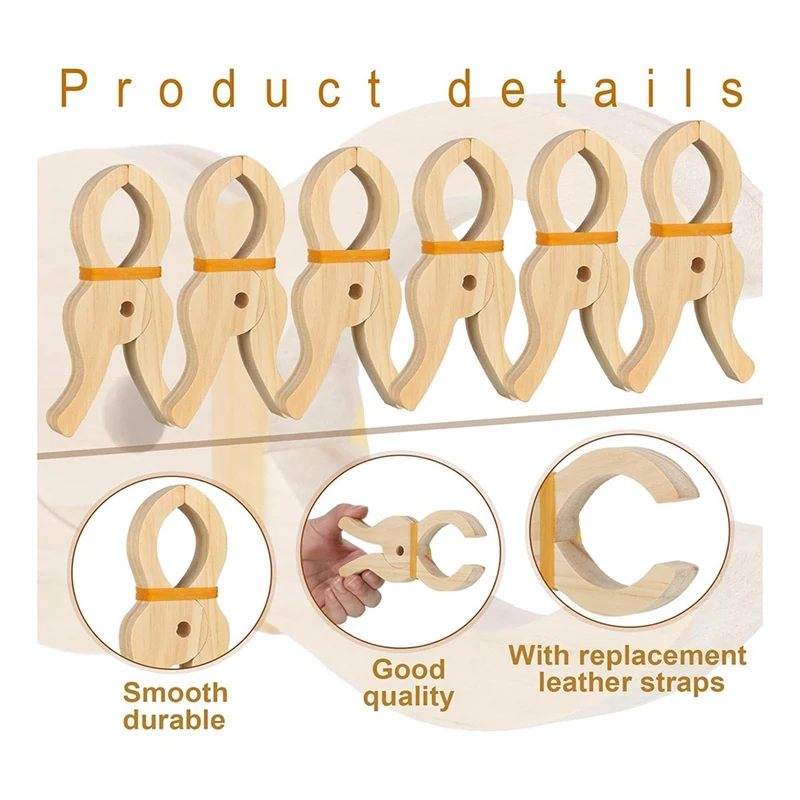 ABWR-6 шт. деревянный игровой зажим, гигантские игрушки-зажимы ручной работы, деревянные зажимы для штор, шкафов, балконов, креативные деревянные зажимы