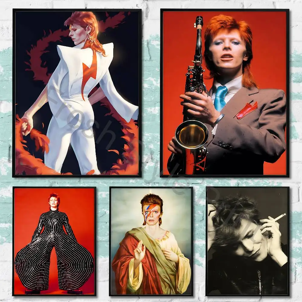

D-Davids Singer B-BowieS Anime Wall Art Canvas Painting Poster For Living Room Home Decor Decoration Picture