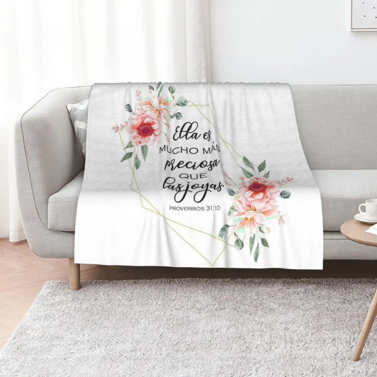 Spanish bible verse Proverbios 31:10 Throw Blanket Sofa Throw Shaggy Bed Fashionable warm winter Retros Luxury Brand Blankets