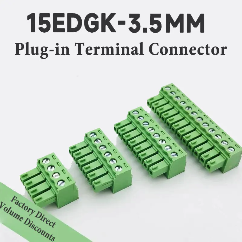 

Terminal Blocks 3.5mm Plug-in Green DIN Rail Connector 2P 4P 6P 8P 10P 16P 24P Electrical Contact Materials PCB ONE-STOP SERVICE