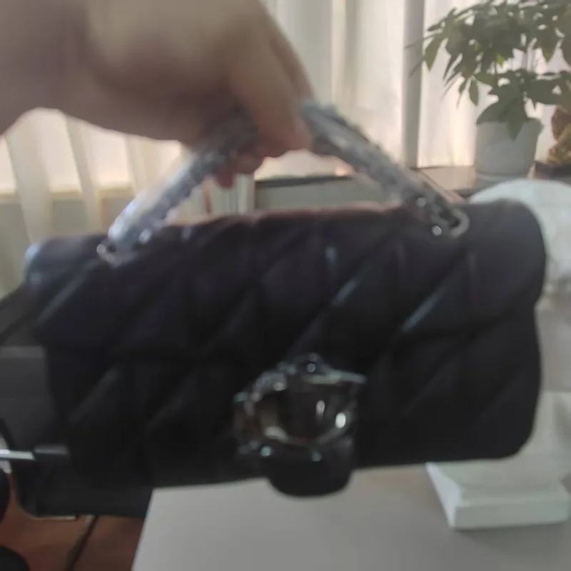 

Y2K classic women's checkered soft bag, equipped with diamond-patterned chain, simple diagonal single shoulder bag, storage bag