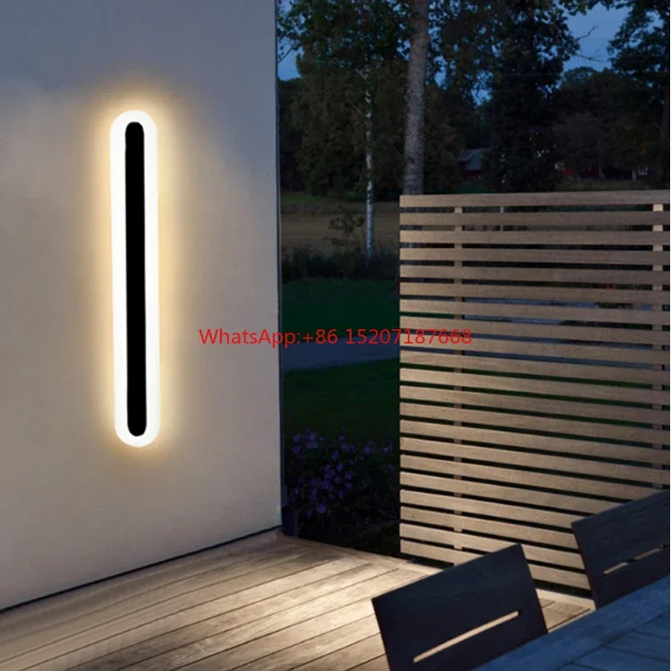 

110V 220V Smart Modern Round Linear Wall Lamp Long Strip Outdoor Garden Led Wall Light