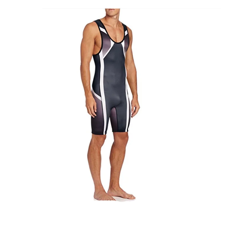 Pakaian Singlet Gulat 3 Warna Pakaian Kontrol Perut Pakaian Angkat Berat Triathlon GYM Baju Renang Lari Skinsuit Pemuda & Dewasa