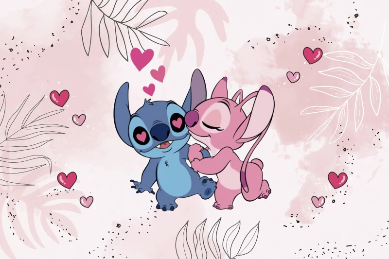 Latar belakang malaikat Disney Lilo dan Stitch untuk dekorasi pesta ulang tahun dekorasi anak laki-laki atau perempuan jenis kelamin memunculkan latar belakang kustom