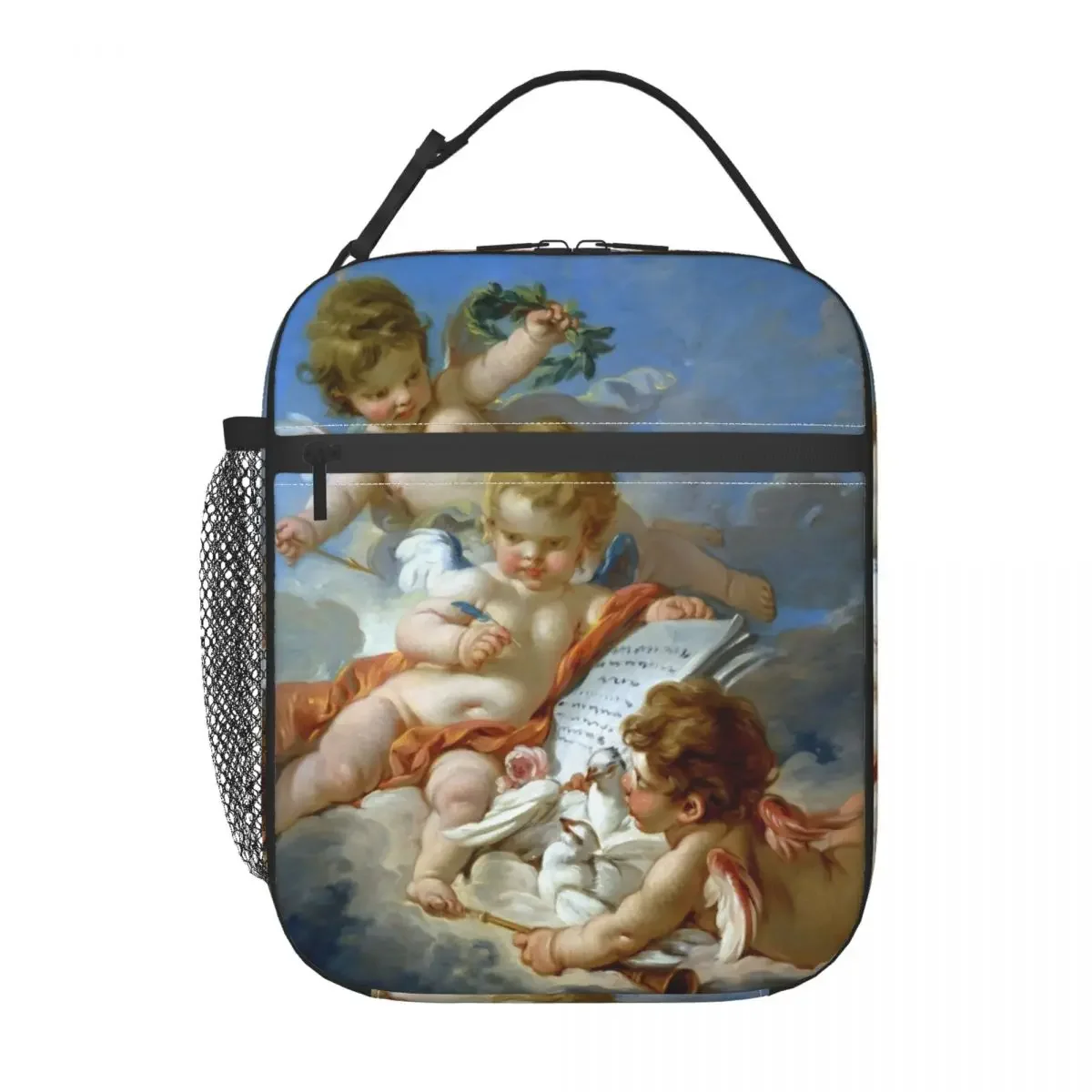 Aesthetic Renaissance Angel Resuable Lunch Box Waterproof Boucher Rococo Art Thermal Cooler Food Insulated Lunch Bag Office Work