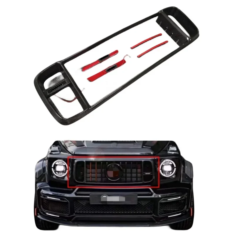 BB G900 Rocket Style Dry Carbon Fiber Front Bumper Grille For G Class Wagon W464 AMG G63 BB Grill