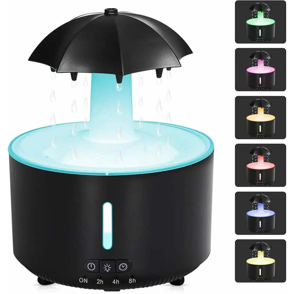 

Ultra Quiet 360° Rotating Aromatherapy Diffuser, Easy Fill & Clean, Auto-Off, 300ml Capacity for Home and Office (Black)