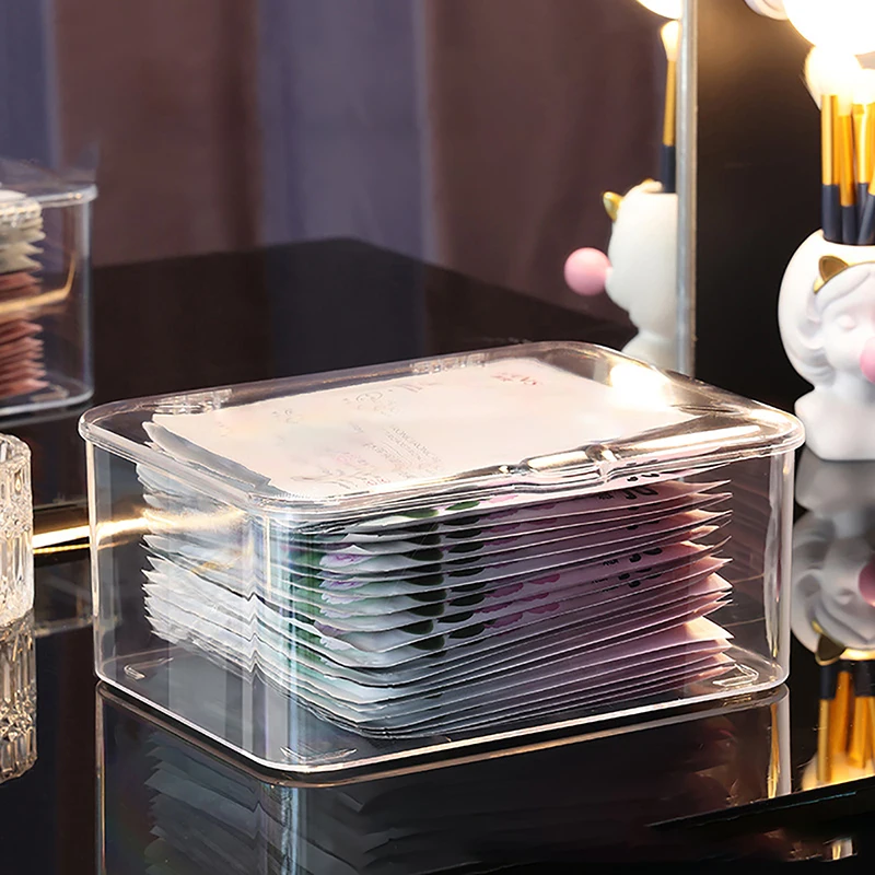 Desktop Storage Box Cosmetics Transparent Basket  Facial Mask Drawer Dustproof Face Mask Facial Mask Sorting Box