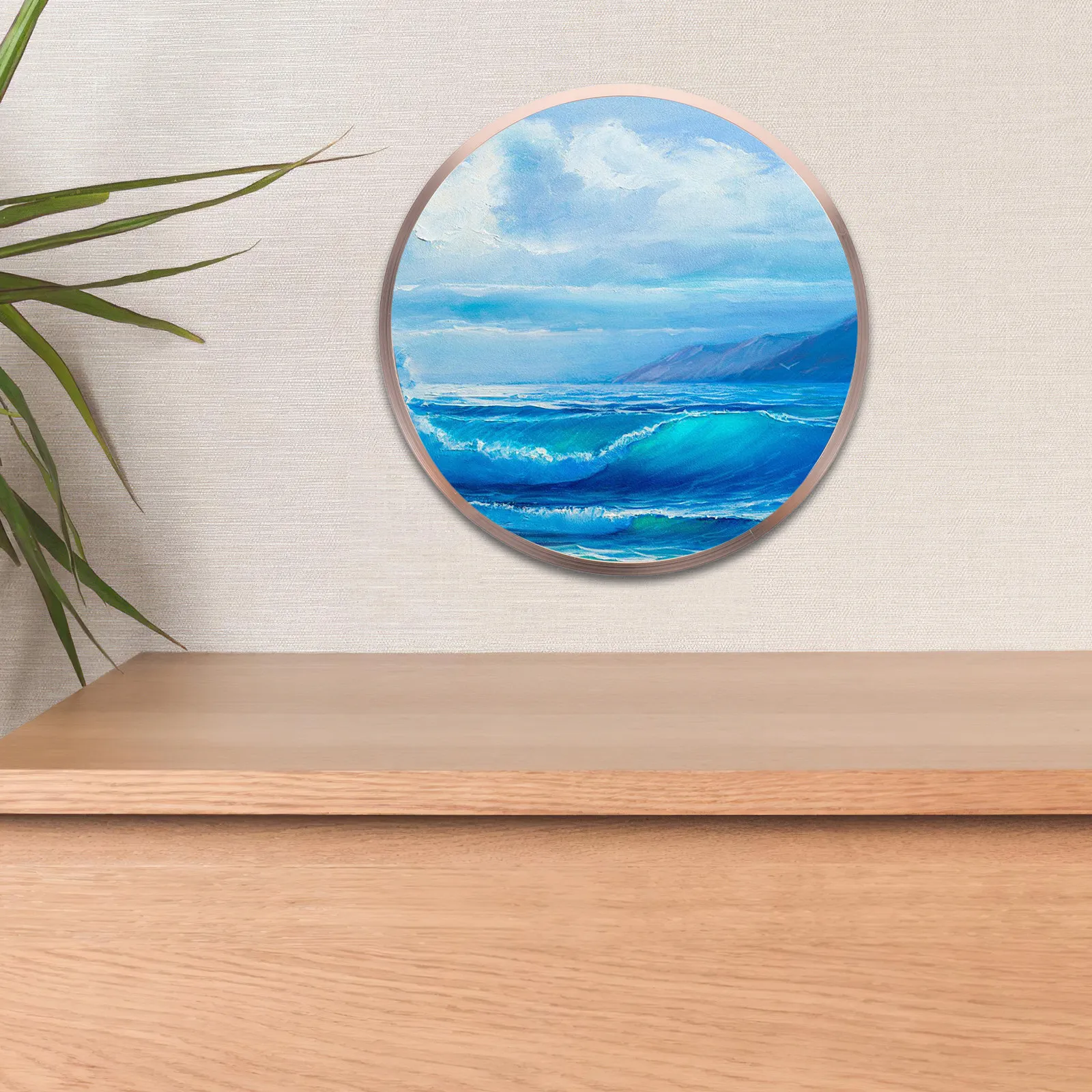 Aluminum Alloy Round Picture Frame 30Cm Circular Matte Brushed Metal Frame for Wall Hanging Gallery Decor Photo Prints