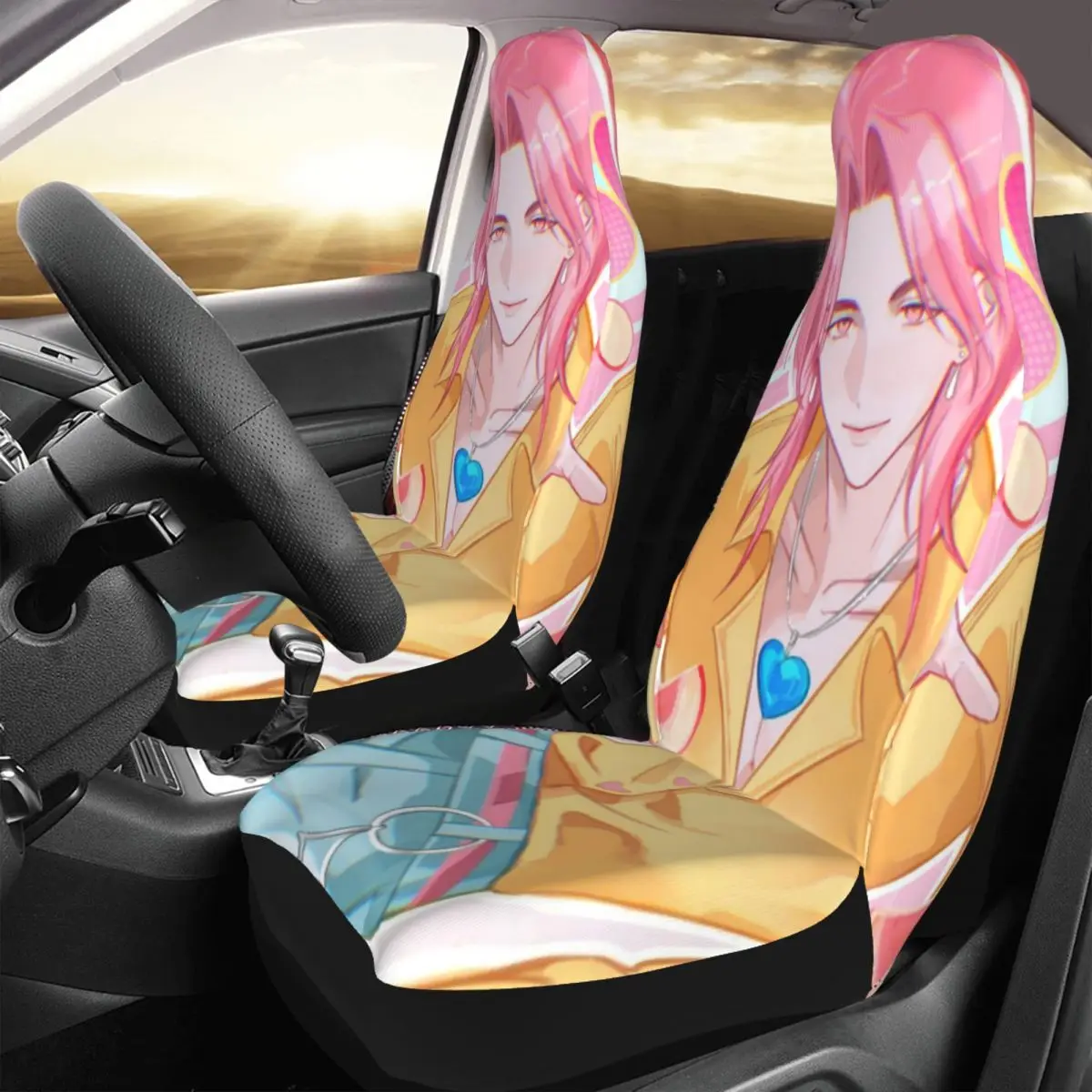 الرومانسية ساجا بنين غطاء مقعد السيارة العالمي على الطرق الوعرة AUTOYOUTH KPop شيطان الصيادين مقعد السيارة حامي البوليستر الصيد