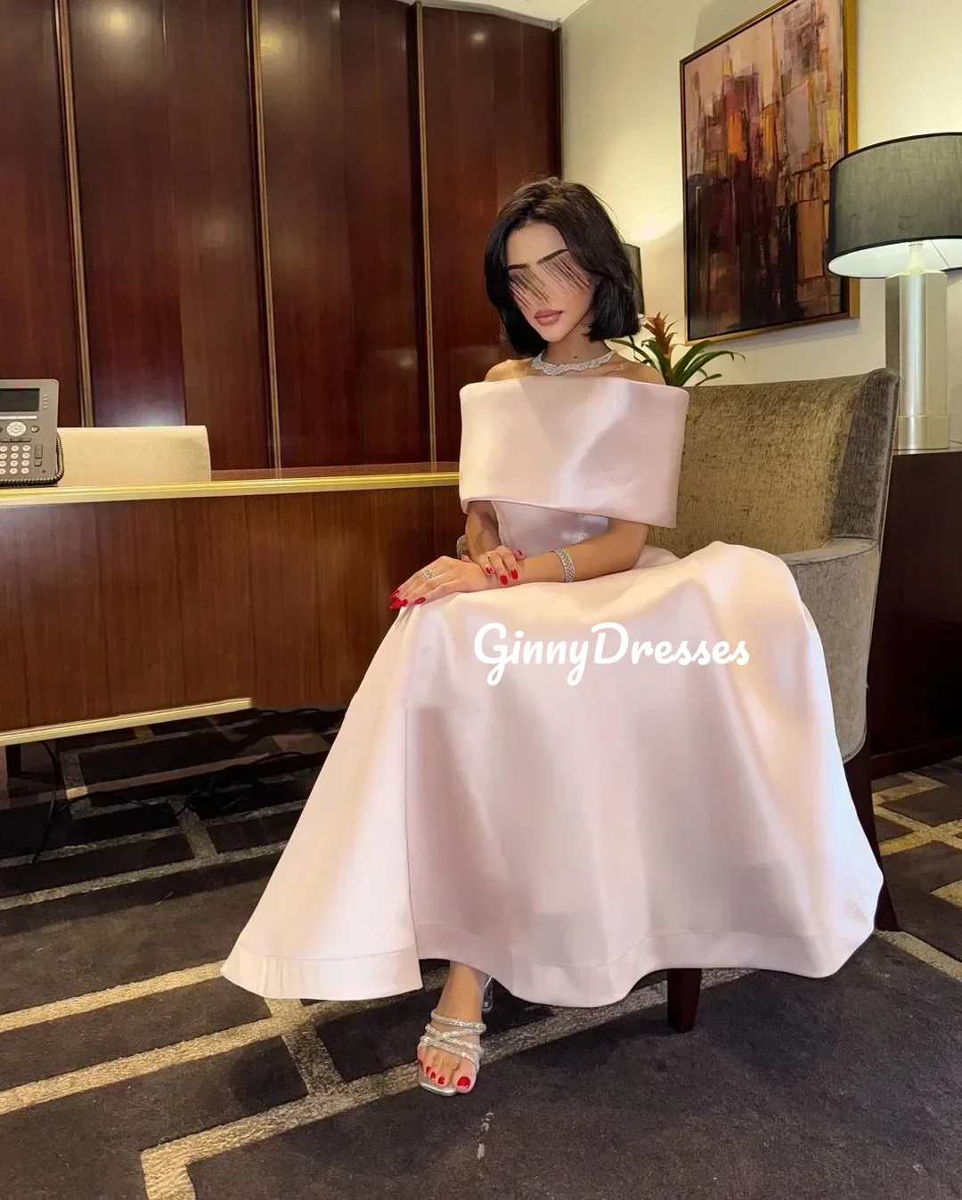 Gaun Malam Wanita Kustom Gaun Prom Garis Leher Bahu Terbuka Gaun Pesta Pernikahan Panjang Lantai A-Line Vestidos De Fe