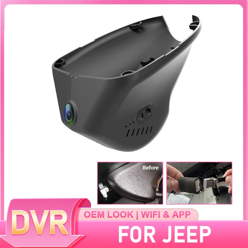 

Plug and play Car DVR Wifi Hidden Dash Cam Camera Video Recorder Original For Jeep Cherokee KL 2019 2020 High Quality DashCam