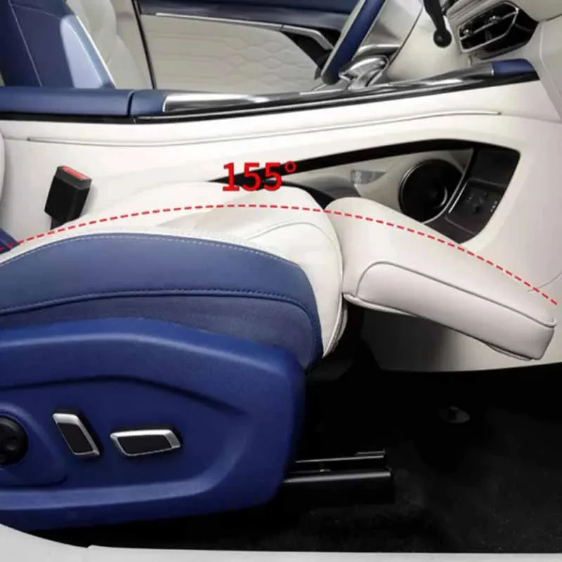 Soporte de Pierna y Rodillera de Cuero Duradero para Coche Voya Sport 2022 2023 2024, Ajustable y Extensible, Blanco y Marrón
