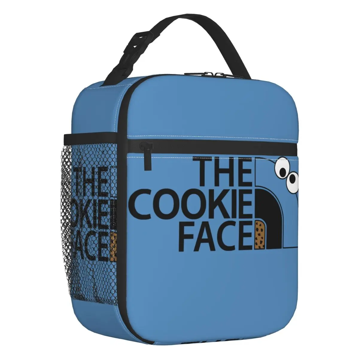 Custom The Cookie Monster Face Insulated Lunch Tote Bag Anime Cartoon Resuable Cooler Thermal Food Lunch Box Kid School Children