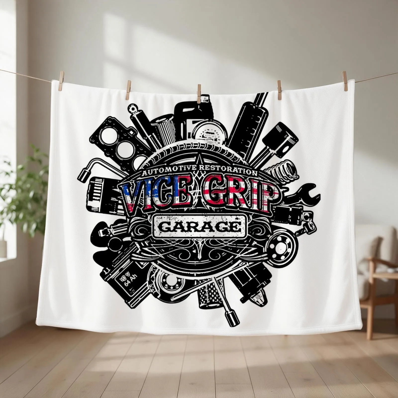 Vice Grip Garage Throw Blanket couch cozy soft plush fuzzy picnic outdoor blanket
